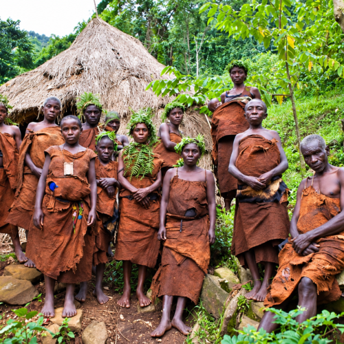 Batwa people in Uganda during a traditional cultural experience