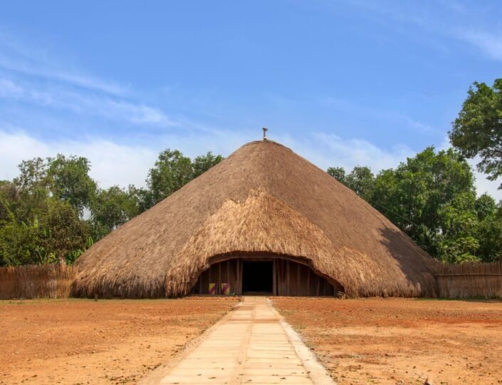 Traditional royal tombs at Kasubi Tombs, a UNESCO World Heritage cultural site in Uganda.