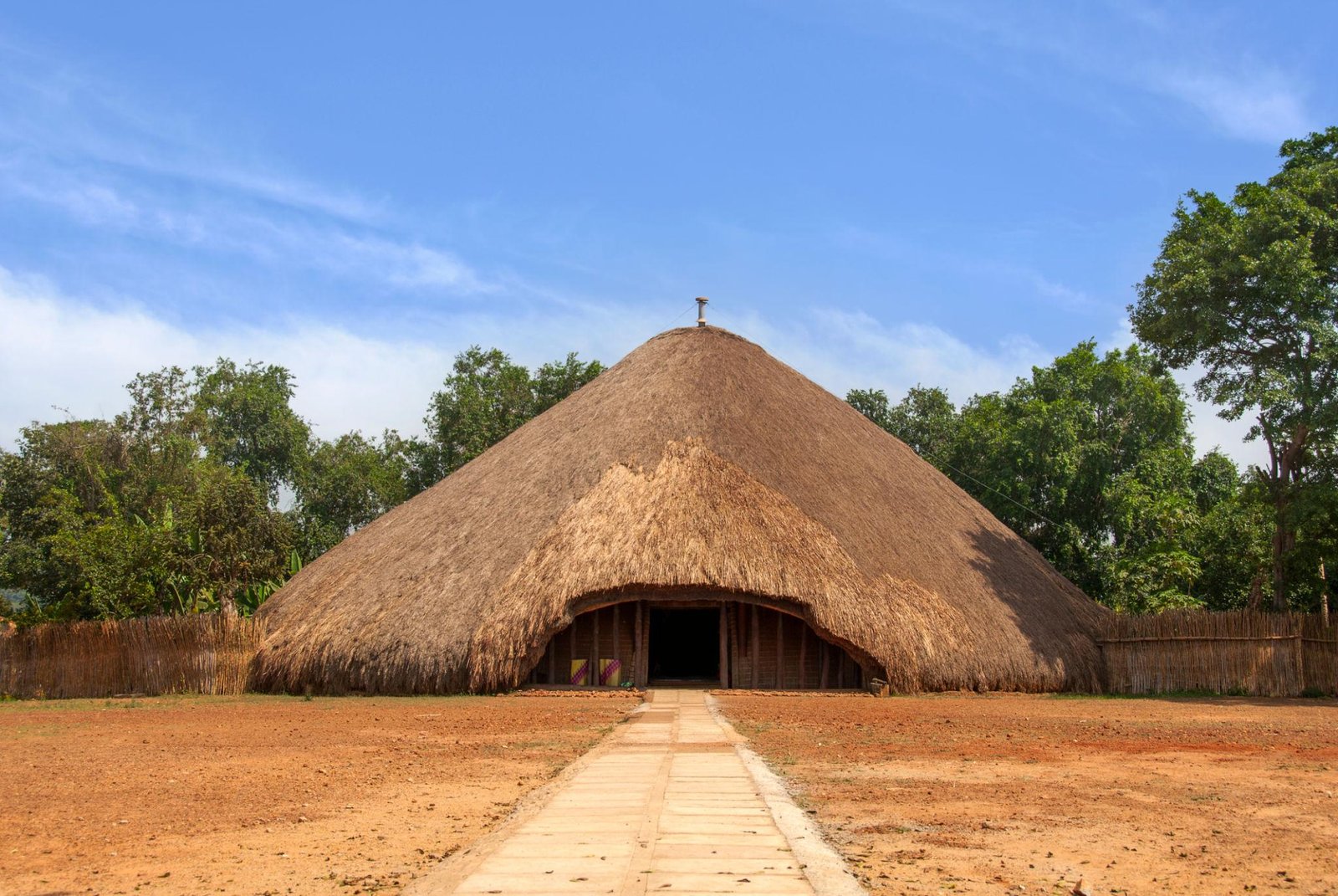 Traditional royal tombs at Kasubi Tombs, a UNESCO World Heritage cultural site in Uganda.